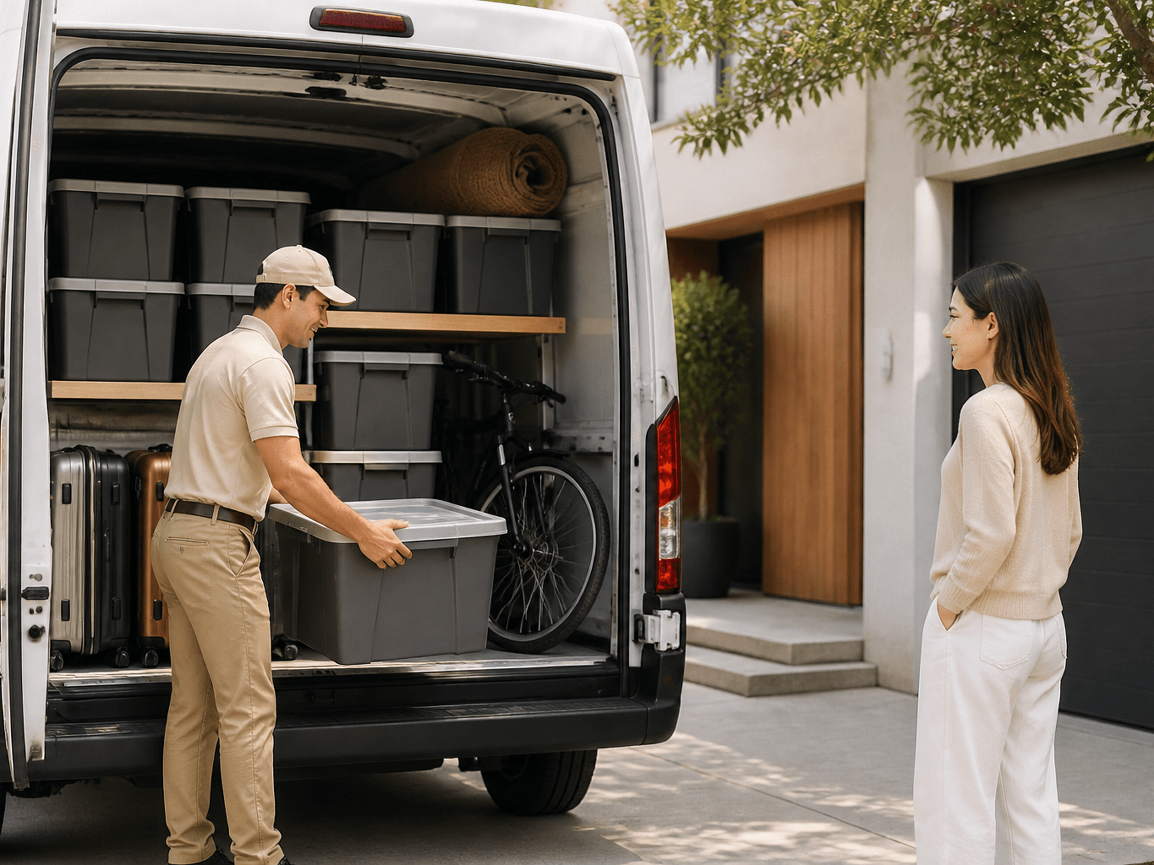 UnBuy team member delivering items to a Montreal apartment.