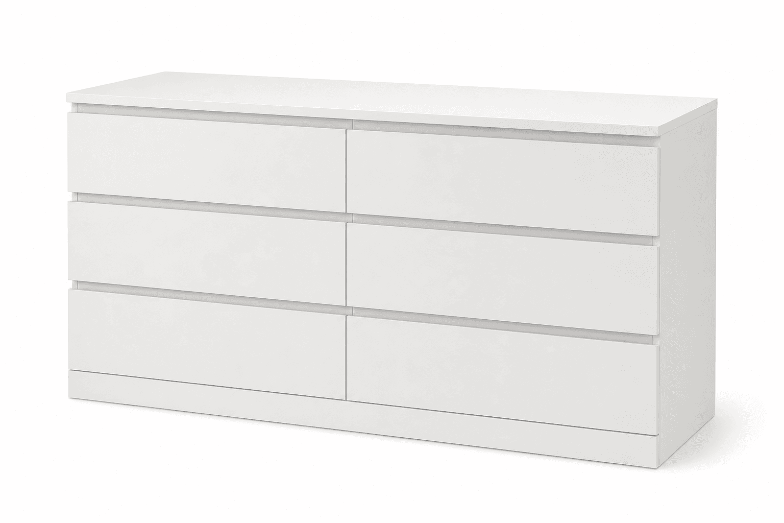 White 6-drawer dresser