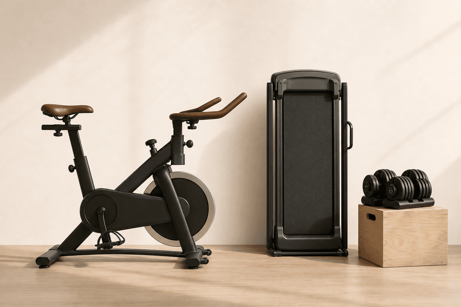 UnBuy home fitness gear: stationary bike, dumbbells, treadmill