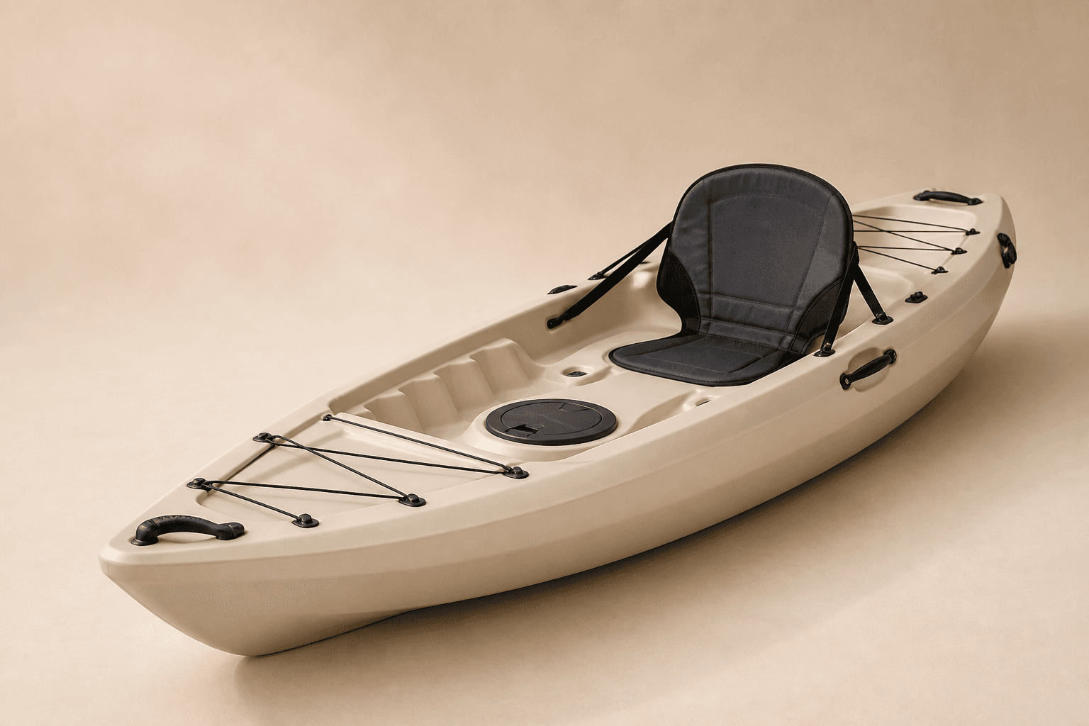 Recreational kayak on a cream background