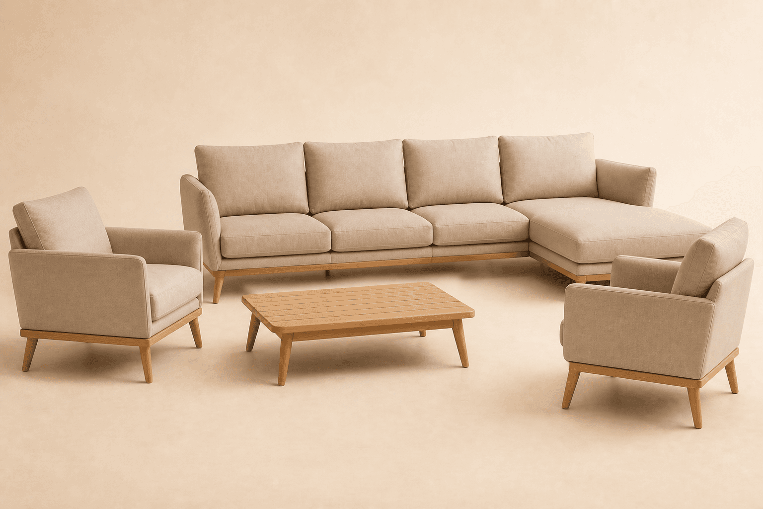 Premium patio lounge set on a cream background