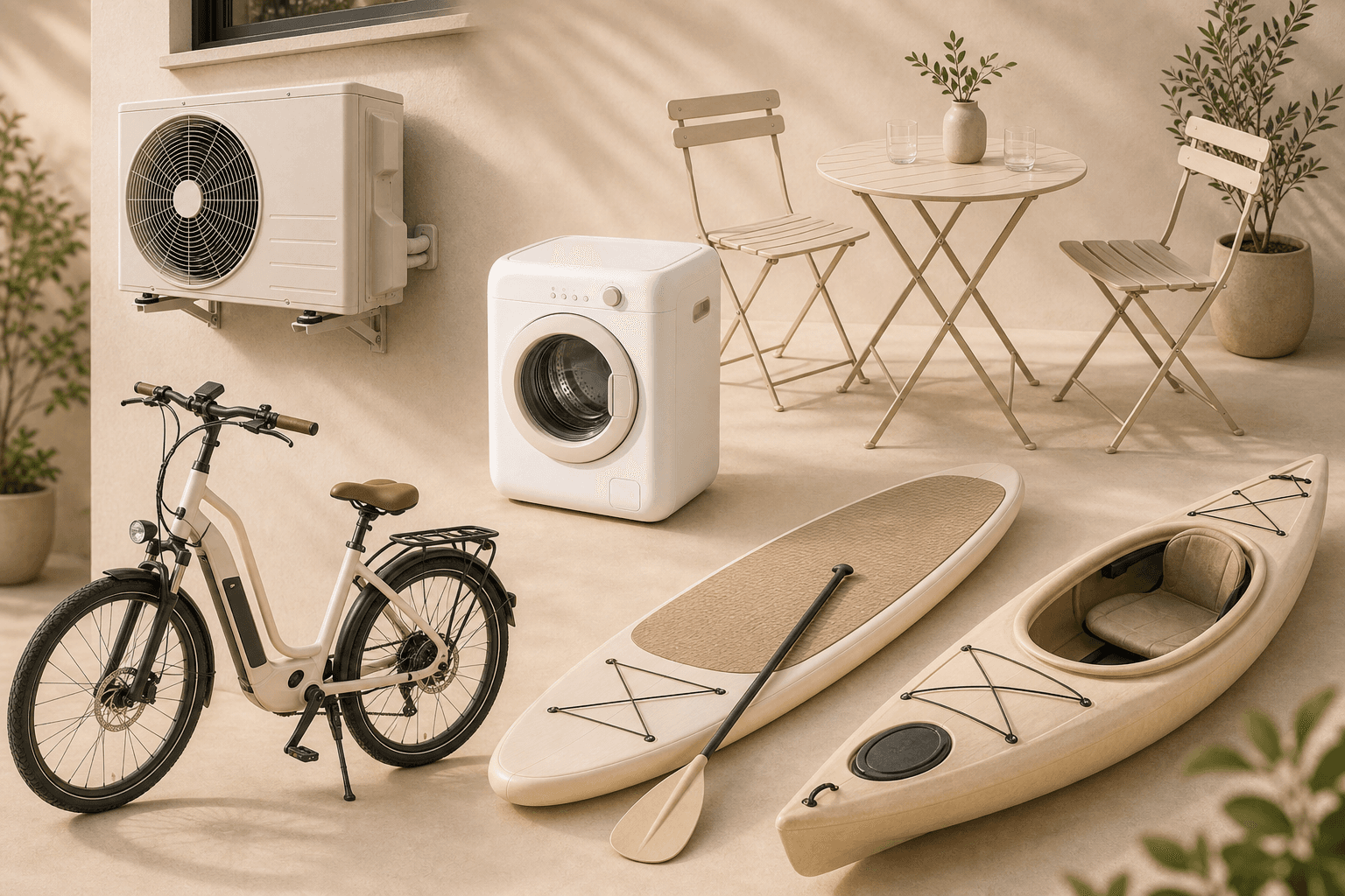 UnBuy summer rentals: AC, e-bike, patio set, paddle board, kayak